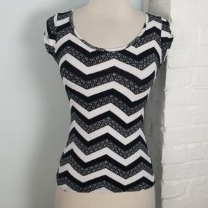 Charlotte Russe Chevron cap sleeve top